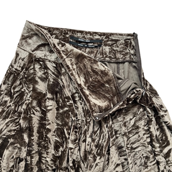 Urban Outfitters Crushed Velvet Mini Skirt Brown Small - Picture 9 of 15